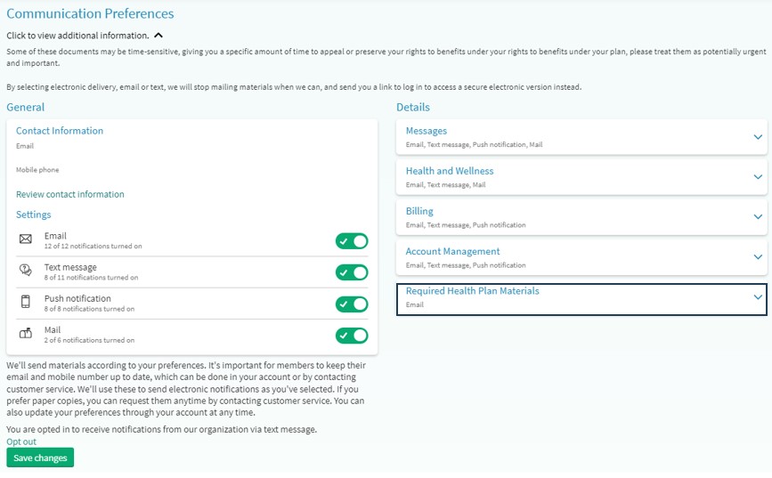 Choose your e-delivery options within our portal